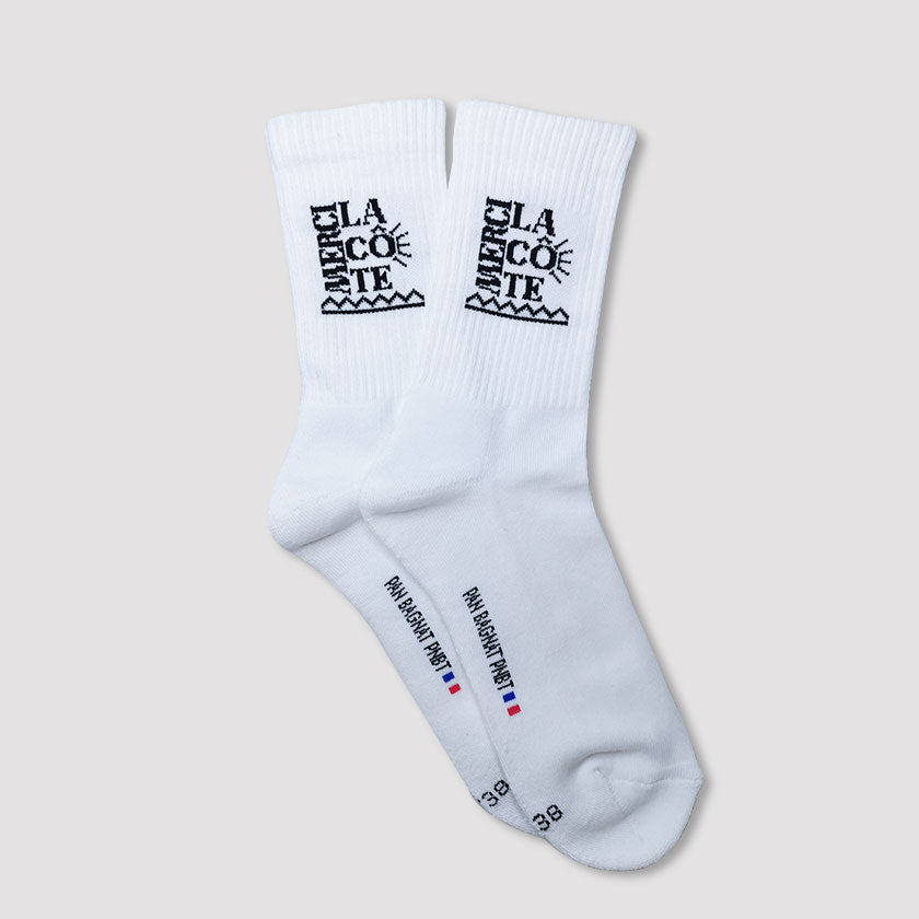 Chaussettes Merci la Côte blanc