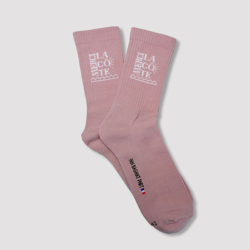 Chaussettes Merci la Côte rose